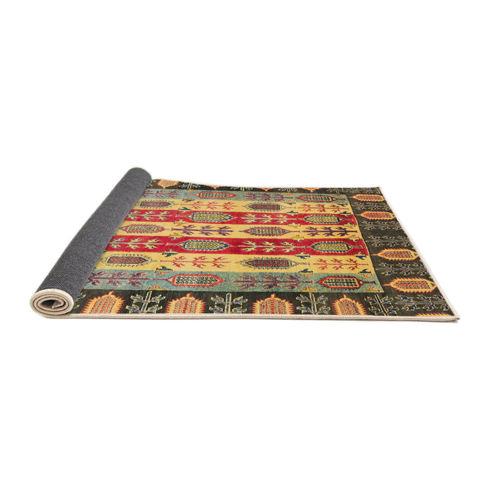 Sideview of Abstract Brown Red Modern Rug, abs2198