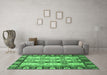 Machine Washable Abstract Emerald Green Modern Area Rugs in a Living Room,, wshabs2198emgrn