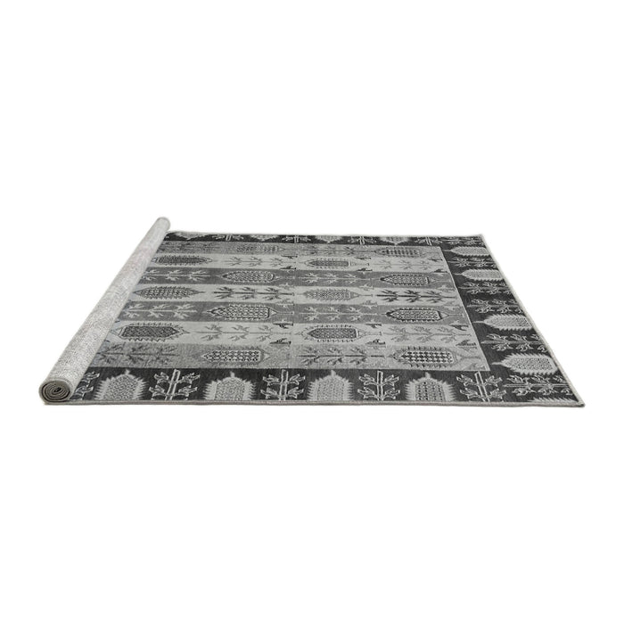Sideview of Machine Washable Abstract Gray Modern Rug, wshabs2198gry
