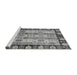 Sideview of Machine Washable Abstract Gray Modern Rug, wshabs2198gry