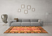 Machine Washable Abstract Orange Modern Area Rugs in a Living Room, wshabs2198org