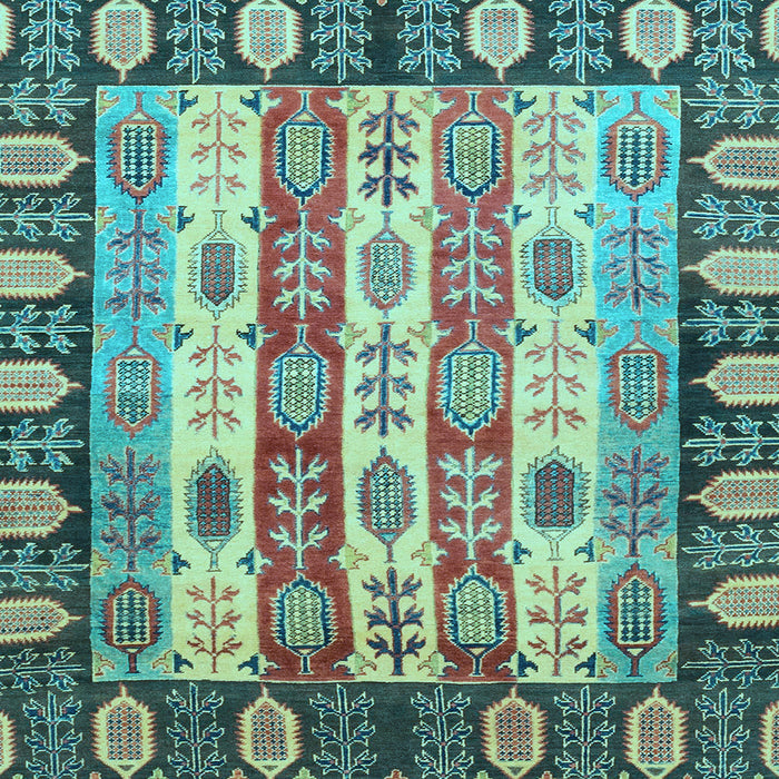 Square Machine Washable Abstract Light Blue Modern Rug, wshabs2198lblu