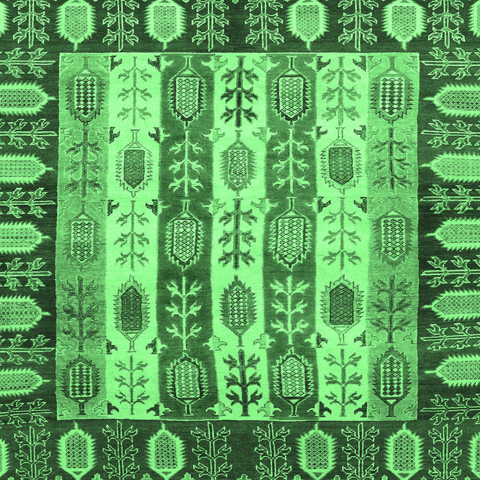 Square Machine Washable Abstract Emerald Green Modern Area Rugs, wshabs2198emgrn