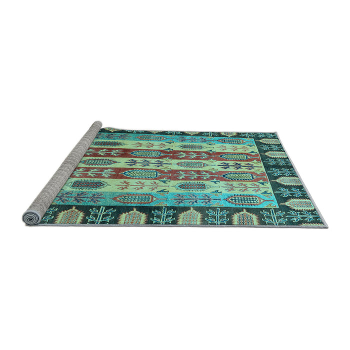 Sideview of Machine Washable Abstract Light Blue Modern Rug, wshabs2198lblu