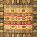 Square Abstract Brown Modern Rug, abs2198brn