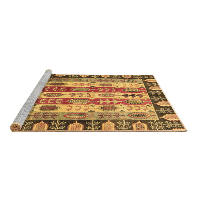 Sideview of Machine Washable Abstract Brown Modern Rug, wshabs2198brn