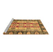 Sideview of Machine Washable Abstract Brown Modern Rug, wshabs2198brn