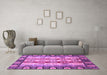 Machine Washable Abstract Purple Modern Area Rugs in a Living Room, wshabs2198pur