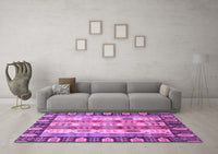 Machine Washable Abstract Purple Modern Rug, wshabs2198pur