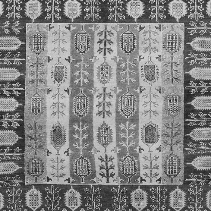 Square Abstract Gray Modern Rug, abs2198gry