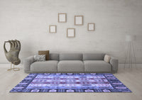 Machine Washable Abstract Blue Modern Rug, wshabs2198blu