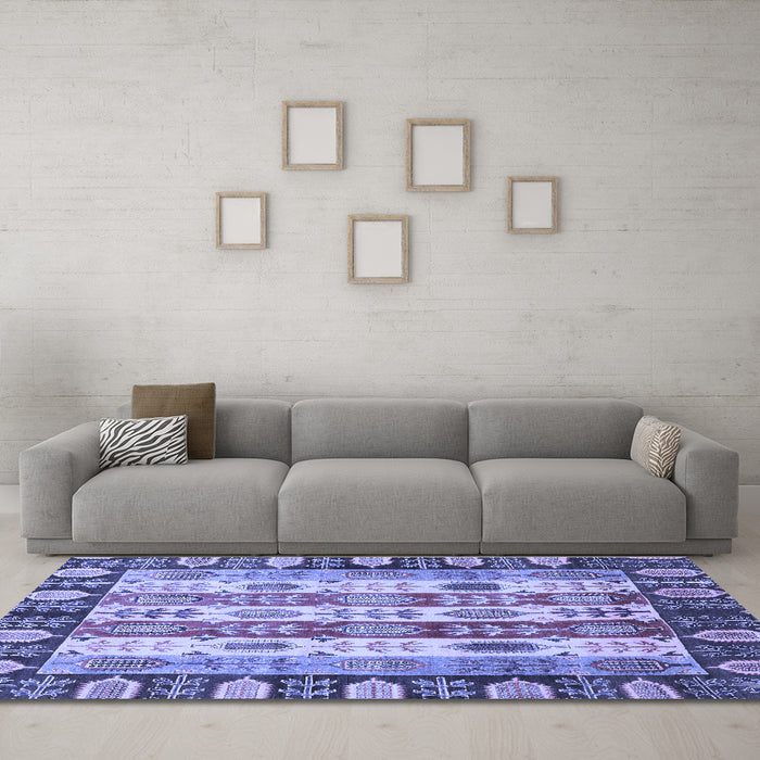 Machine Washable Abstract Blue Modern Rug in a Living Room, wshabs2198blu