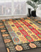 Machine Washable Abstract Brown Red Rug in a Family Room, wshabs2198