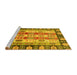 Sideview of Machine Washable Abstract Yellow Modern Rug, wshabs2198yw