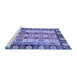 Sideview of Machine Washable Abstract Blue Modern Rug, wshabs2198blu