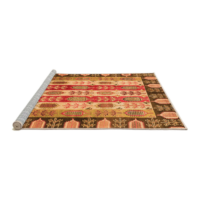 Sideview of Machine Washable Abstract Orange Modern Area Rugs, wshabs2198org