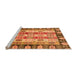 Sideview of Machine Washable Abstract Orange Modern Area Rugs, wshabs2198org