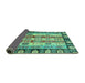 Sideview of Abstract Turquoise Modern Rug, abs2198turq