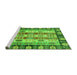 Sideview of Machine Washable Abstract Green Modern Area Rugs, wshabs2198grn