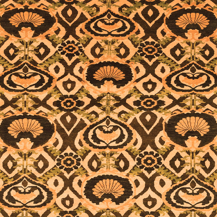 Square Machine Washable Abstract Orange Modern Area Rugs, wshabs2199org