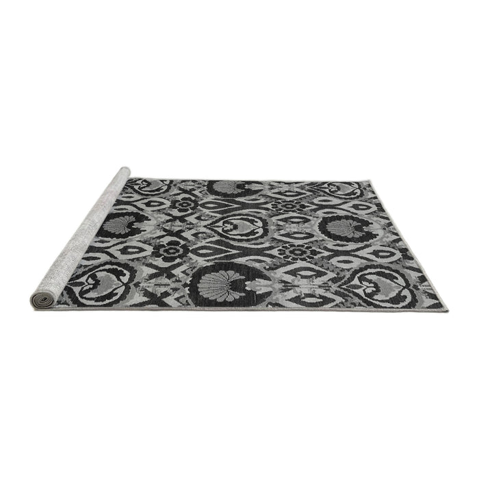Sideview of Machine Washable Abstract Gray Modern Rug, wshabs2199gry