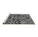 Sideview of Machine Washable Abstract Gray Modern Rug, wshabs2199gry