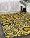 Machine Washable Abstract Gen Brown Yellow Rug in a Family Room, wshabs2199