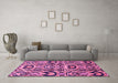 Machine Washable Abstract Pink Modern Rug in a Living Room, wshabs2199pnk