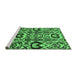 Sideview of Machine Washable Abstract Emerald Green Modern Area Rugs, wshabs2199emgrn