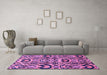 Machine Washable Abstract Purple Modern Area Rugs in a Living Room, wshabs2199pur