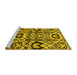 Sideview of Machine Washable Abstract Yellow Modern Rug, wshabs2199yw