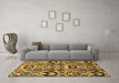 Machine Washable Abstract Brown Modern Rug in a Living Room,, wshabs2199brn