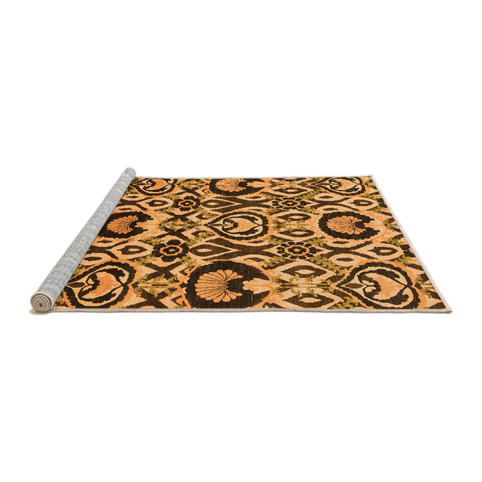 Sideview of Machine Washable Abstract Orange Modern Area Rugs, wshabs2199org