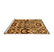 Sideview of Machine Washable Abstract Orange Modern Area Rugs, wshabs2199org