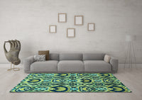 Machine Washable Abstract Light Blue Modern Rug, wshabs2199lblu