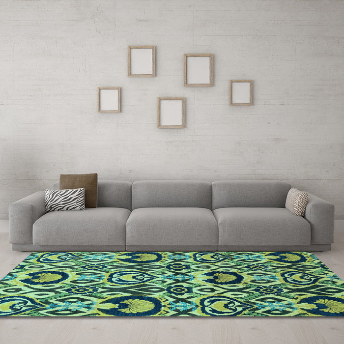Machine Washable Abstract Light Blue Modern Rug in a Living Room, wshabs2199lblu