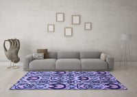 Machine Washable Abstract Blue Modern Rug, wshabs2199blu