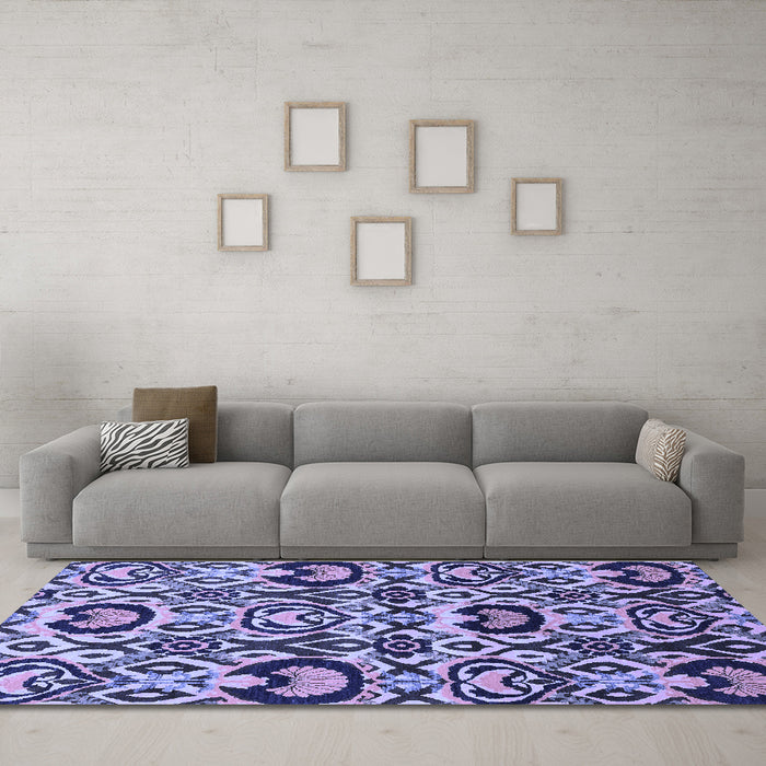 Machine Washable Abstract Blue Modern Rug in a Living Room, wshabs2199blu