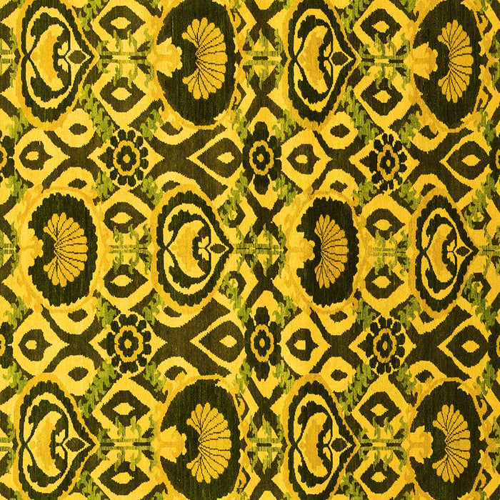 Square Machine Washable Abstract Yellow Modern Rug, wshabs2199yw