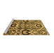 Sideview of Machine Washable Abstract Brown Modern Rug, wshabs2199brn