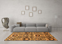 Machine Washable Abstract Orange Modern Rug, wshabs2199org