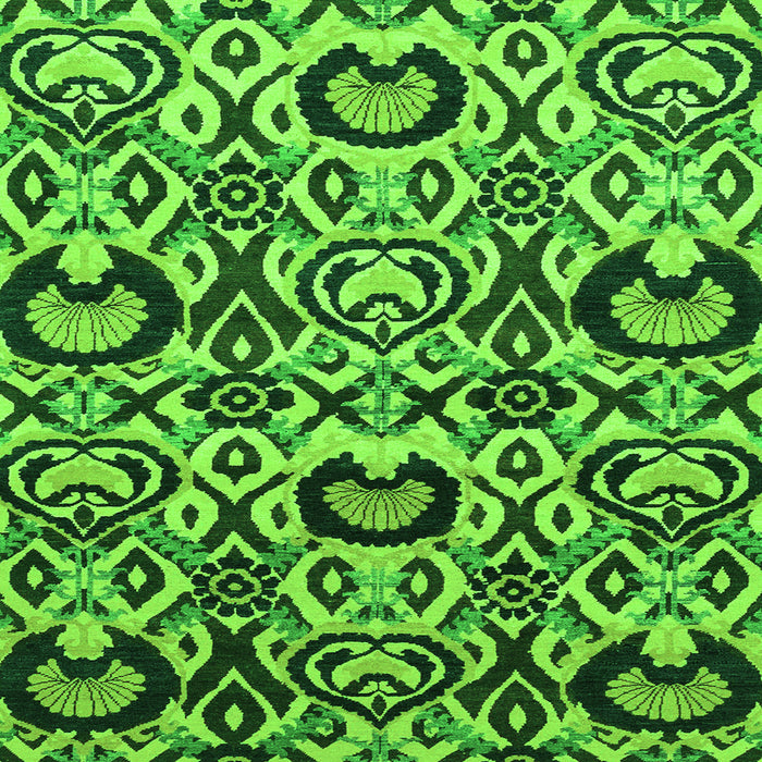 Square Abstract Green Modern Rug, abs2199grn