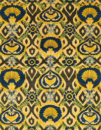 Machine Washable Abstract Gen Brown Yellow Rug, wshabs2199