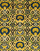 Machine Washable Abstract Gen Brown Yellow Rug, wshabs2199