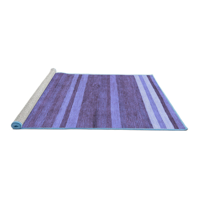 Sideview of Machine Washable Abstract Blue Modern Rug, wshabs219blu