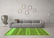 Machine Washable Abstract Green Modern Area Rugs in a Living Room,, wshabs219grn