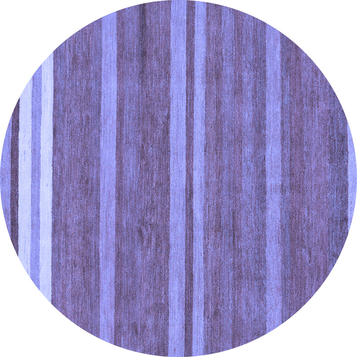 Round Machine Washable Abstract Blue Modern Rug, wshabs219blu