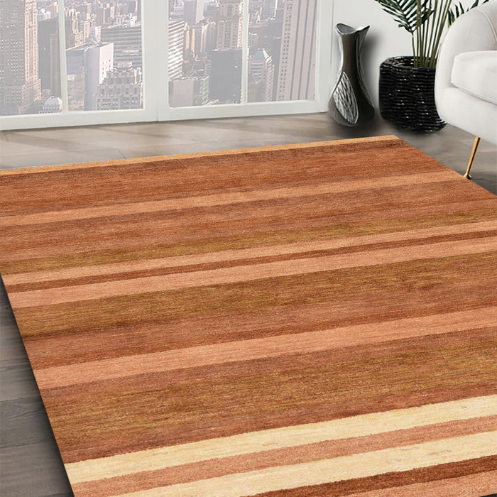 Machine Washable Abstract Orange Red Rug in a Family Room, wshabs219