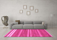 Machine Washable Abstract Pink Modern Rug, wshabs219pnk