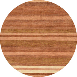 Round Machine Washable Abstract Orange Red Rug, wshabs219